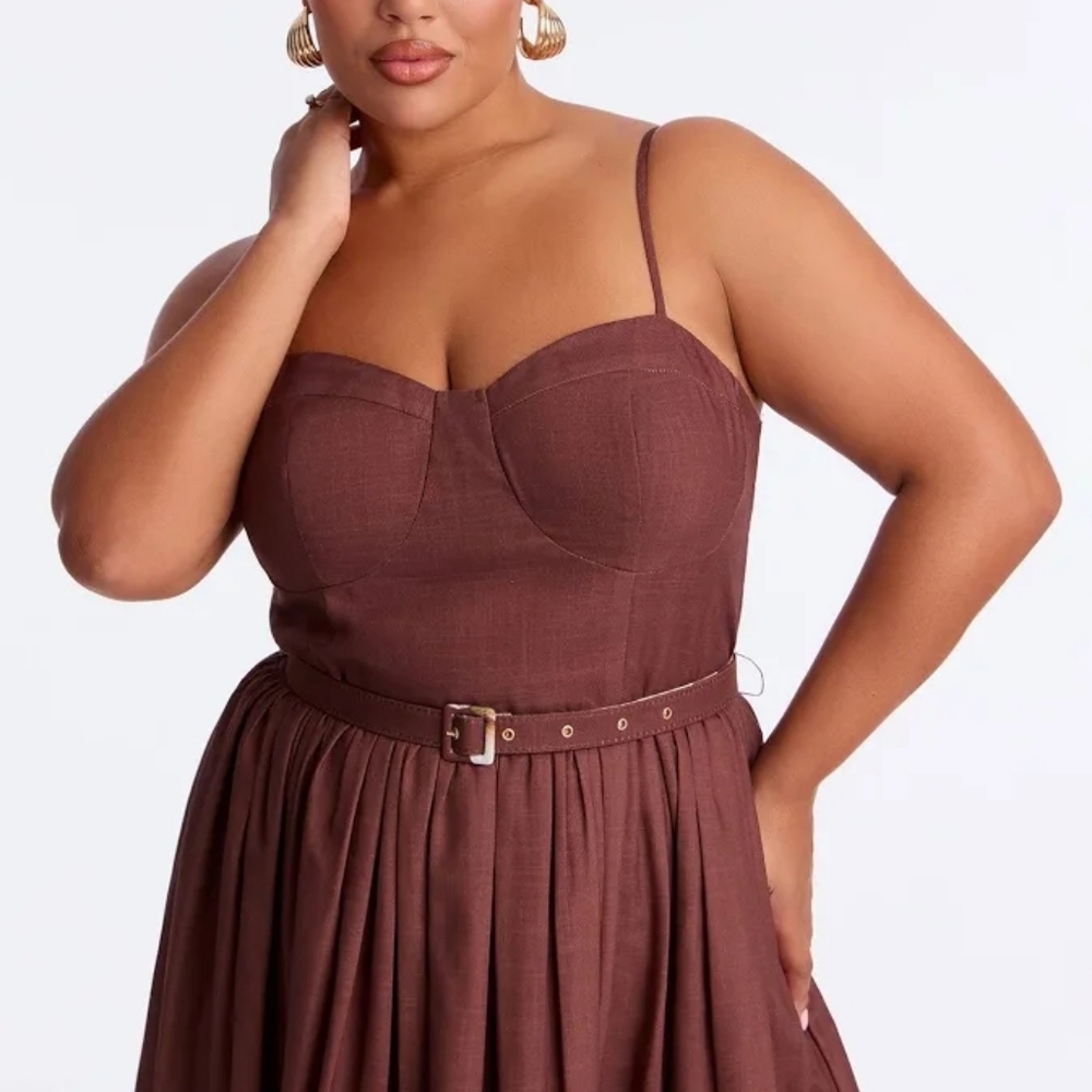 FASHION NOVA FLOWER FIELDS LINEN MAXI DRESS NWT - Picture 3 of 7